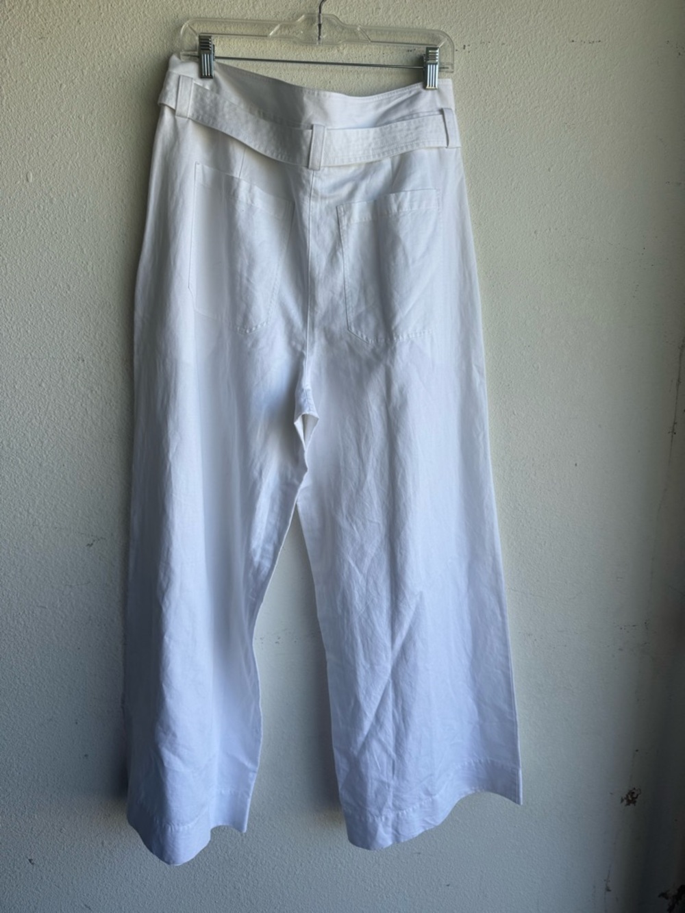 A.L.C. White High-Waist Wide-Leg Tie-Waist Pants - Picture 4 of 6